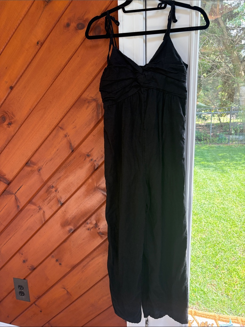 Old Navy Black Tie-Shoulder Wide-Leg Jumpsuit